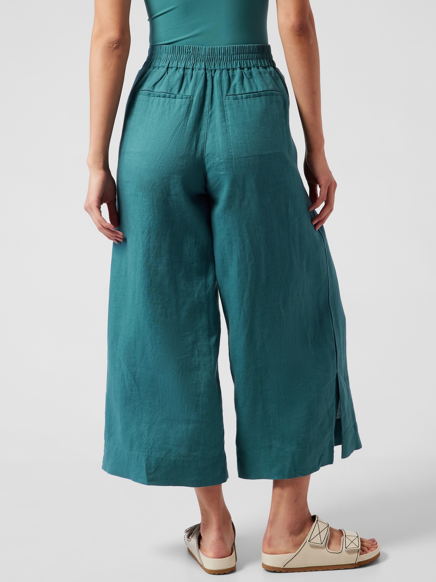 Playa Linen Wide Crop Pant Athleta