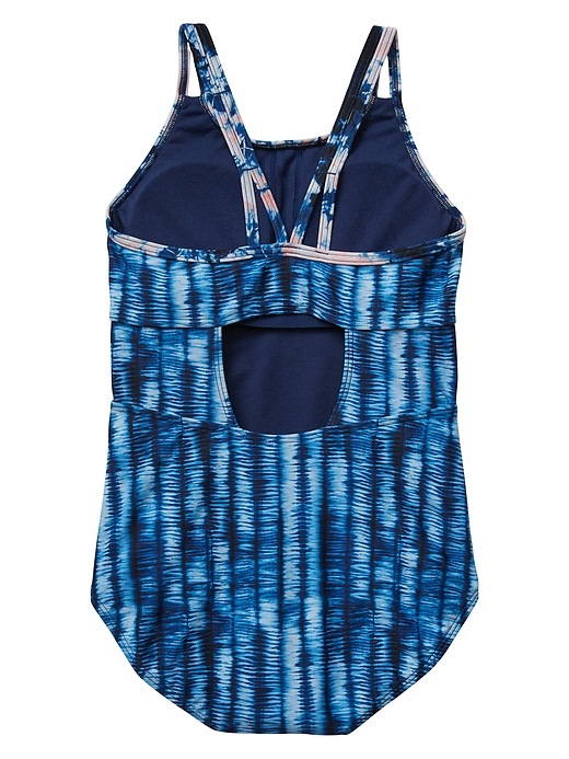 View large product image 2 of 2. Athleta Girl Festival Tie Dye One Piece Swimsuit