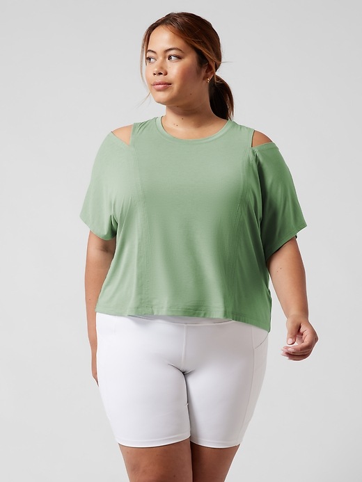 Image number 1 showing, Cold Shoulder Cutout Tee