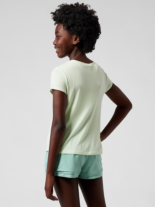 2 of 8 showing, with the color Calypso Mint of product Athleta Girl Square One Tee