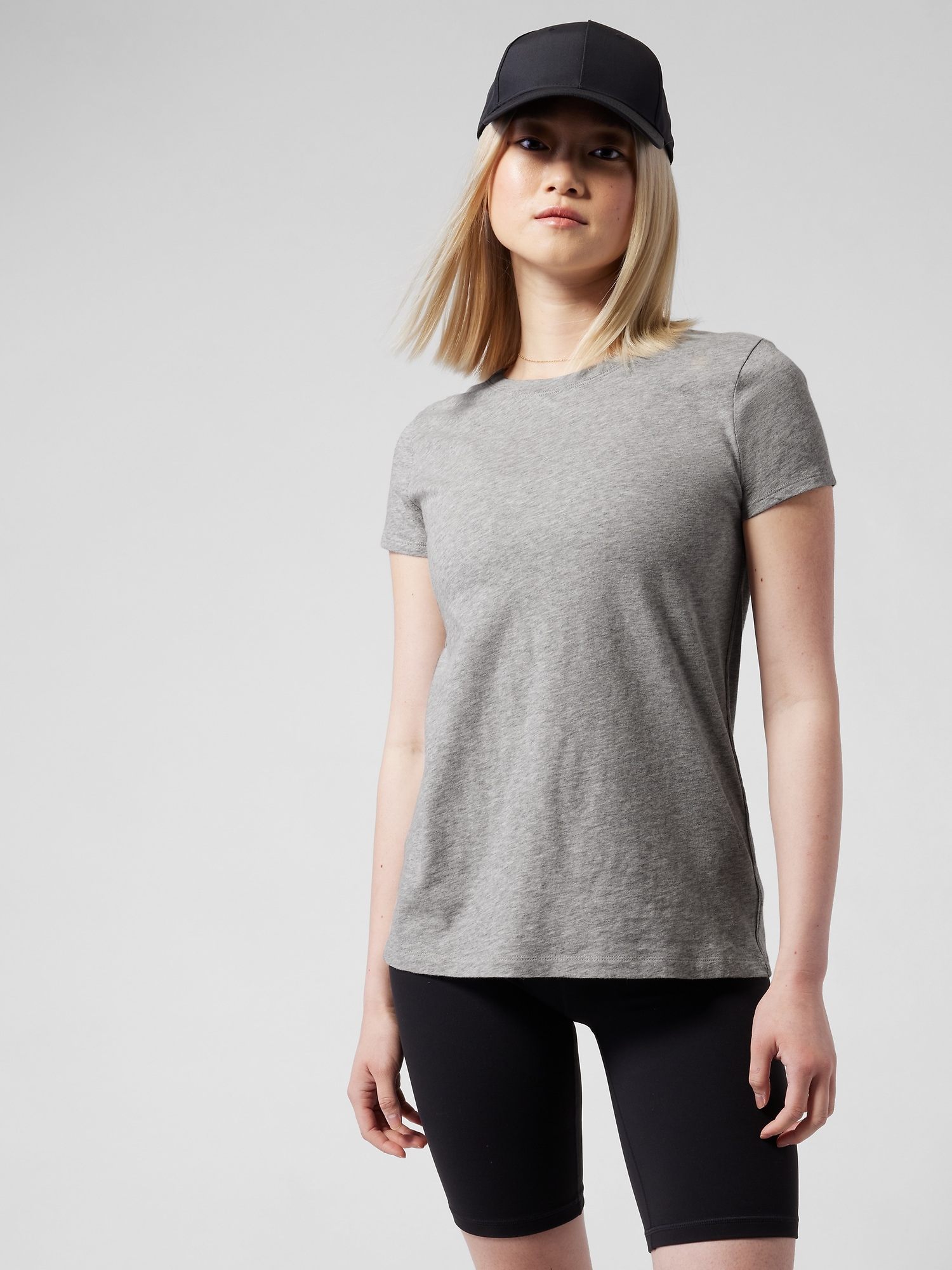 Athleta Organic Daily Crew Tee gray. 1