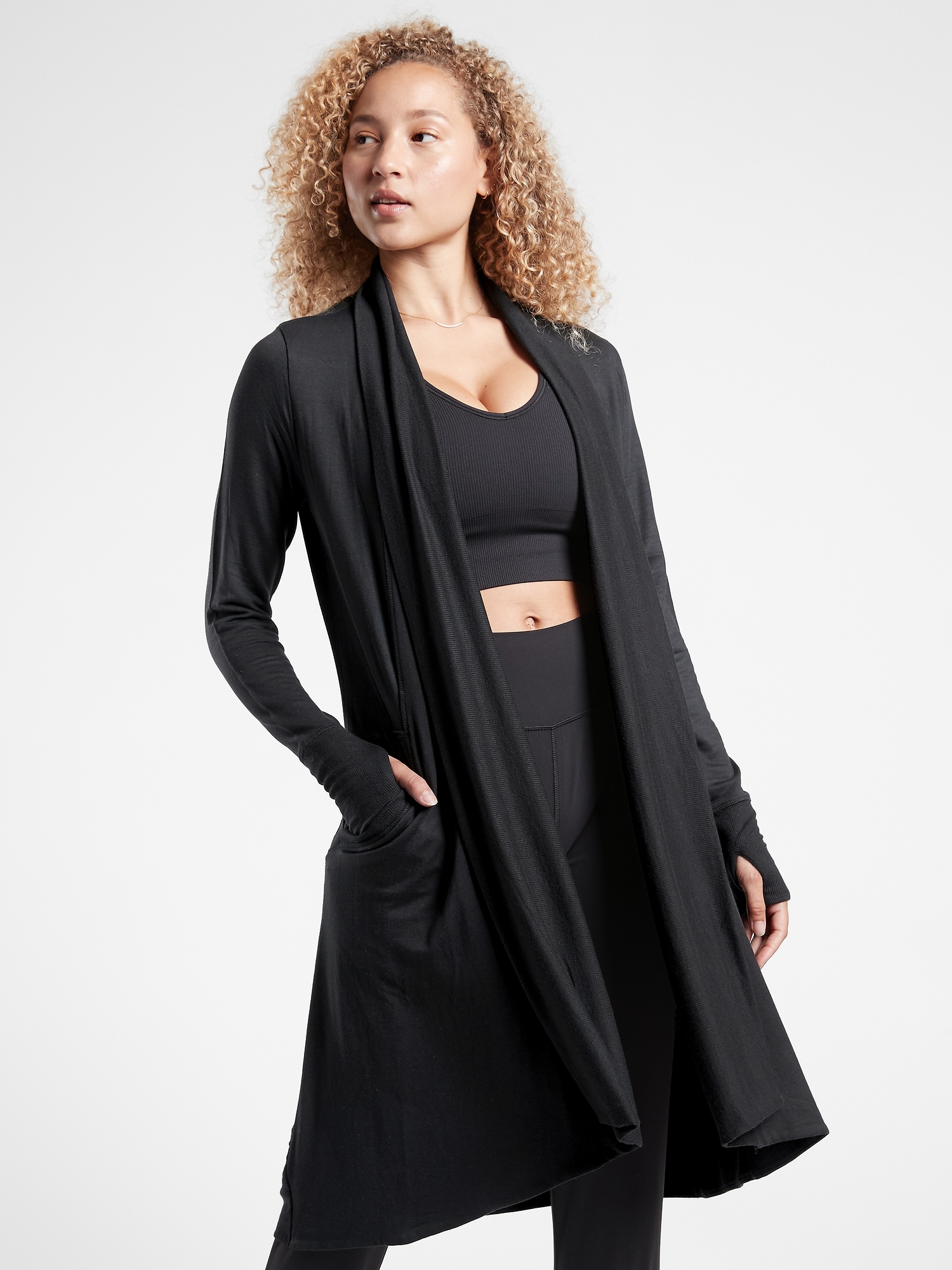 Athleta Pranayama Long Wrap Black. 1