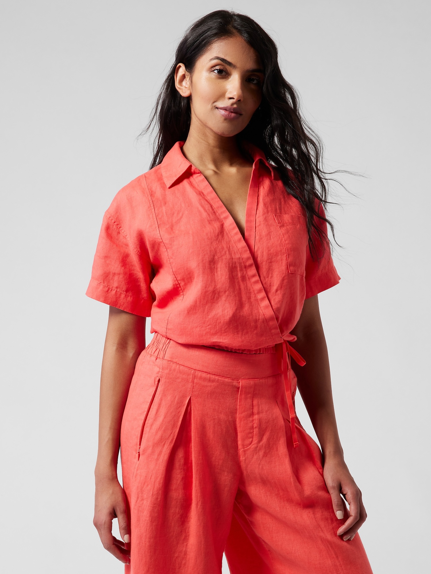 Playa Linen Tie Top Athleta