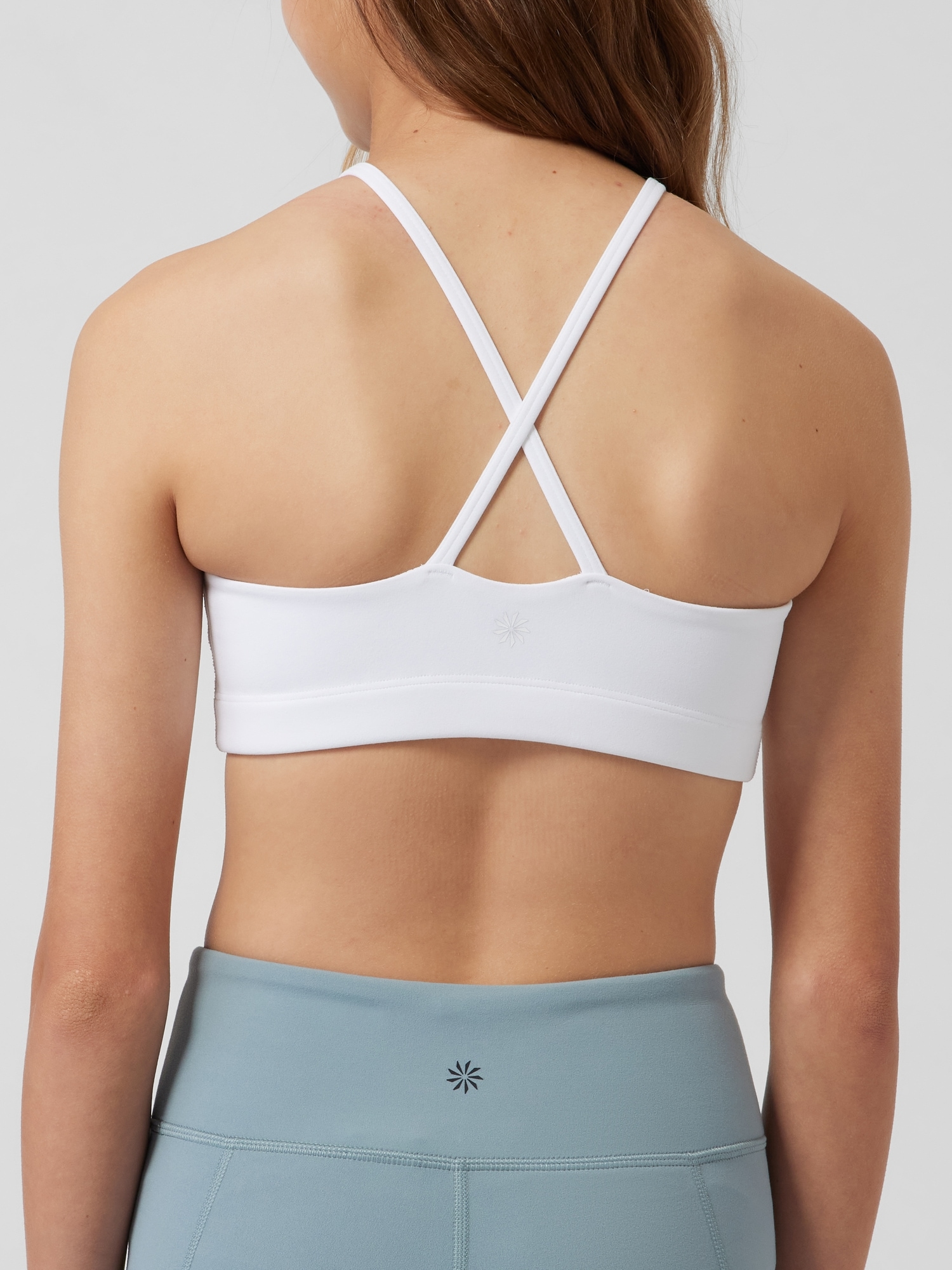 Athleta Girl Strappy Multicolored Soft Sports Bra with Removable
