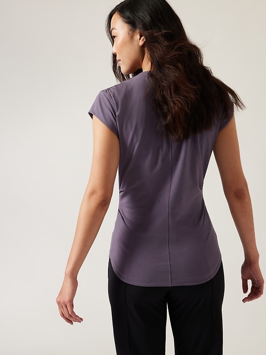 2 of 8 showing, with the color Dusk Violet of product Outbound V Neck Tee