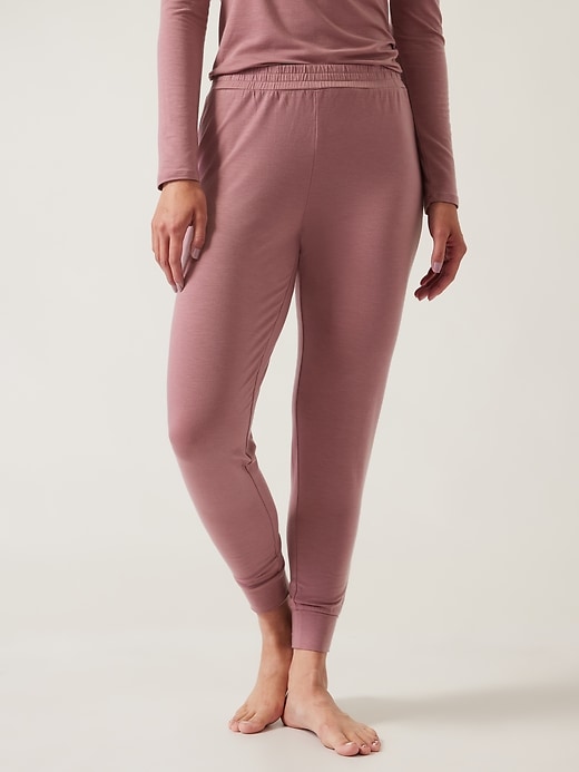 1 of 8 showing, with the color Dark Sugarplum Mauve of product Nighttime Bliss Sleep Jogger