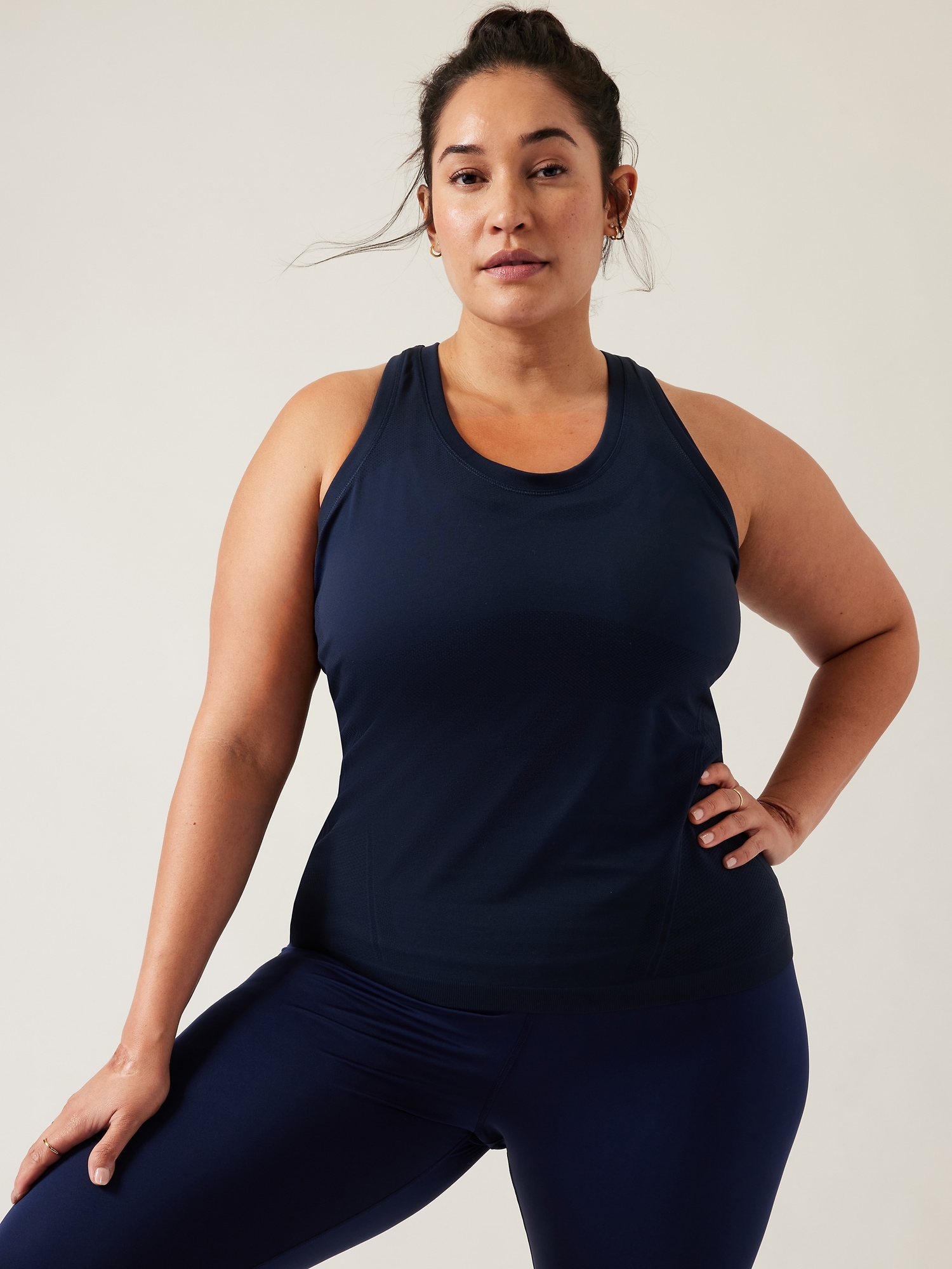 Athleta Momentum Seamless Tank blue. 1