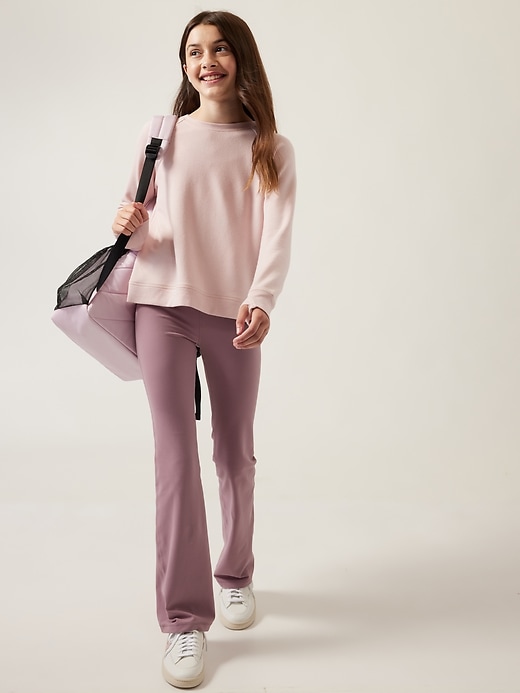 2 of 8 showing, with the color Orchid Pink of product Athleta Girl Cozy Cross Your Fingers Sweatshirt
