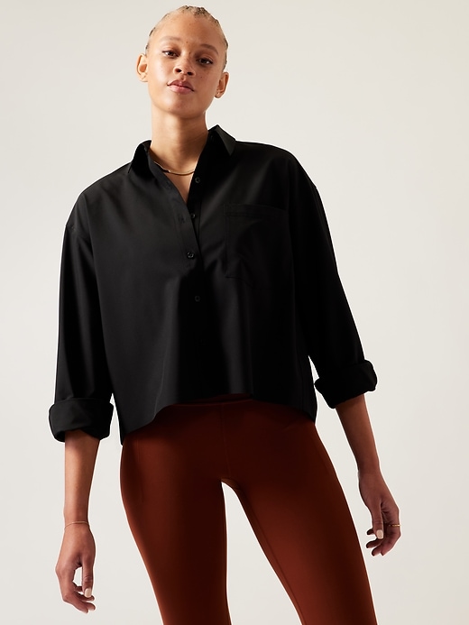 Image number 1 showing, Cropped Stretch Tech Top