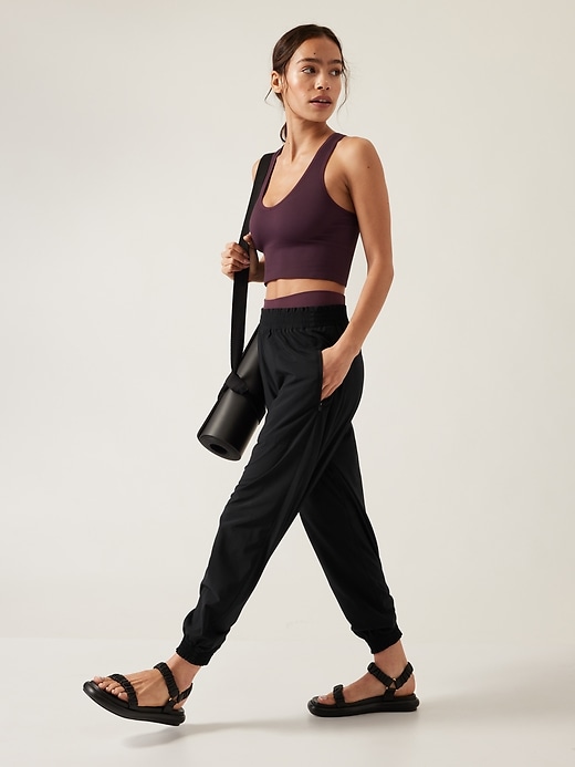 2 of 8 showing, with the color Spiced Cabernet of product Aurora Seamless Crop Rib Tank