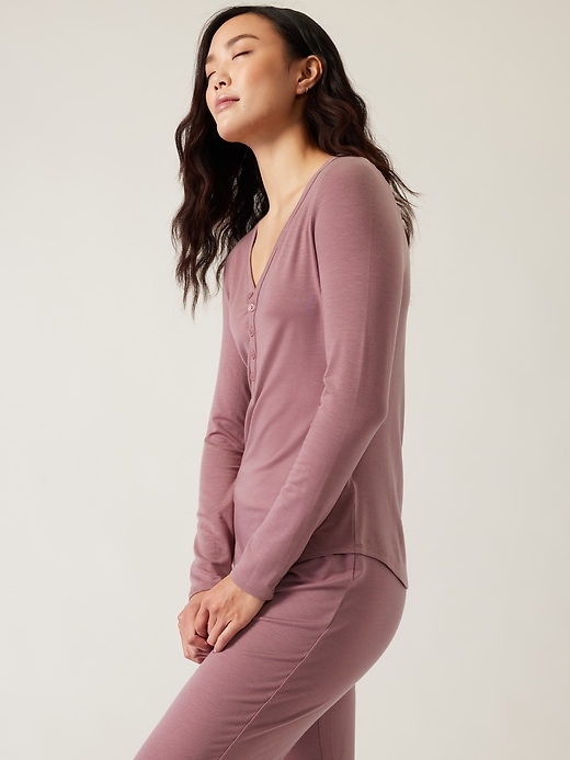 2 of 8 showing, with the color Dark Sugarplum Mauve of product Nighttime Bliss Sleep Top