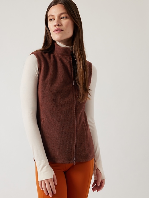 1 of 8 showing, with the color Ancient Mahogany of product Stroll Fleece Moto Vest
