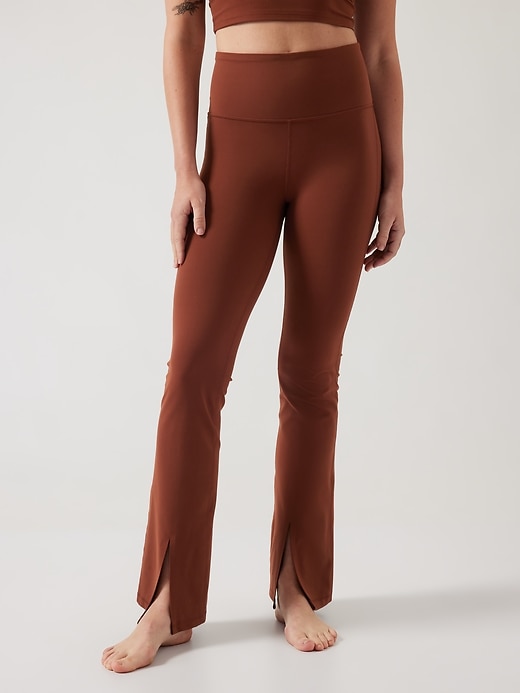 1 of 8 showing, with the color Ancient Mahogany of product Elation Ultra High Rise Split Flare Pant