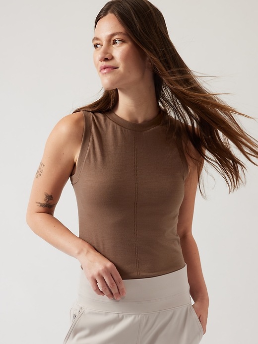 1 of 8 showing, with the color Rustic Beige of product Ascent Seamless Tank