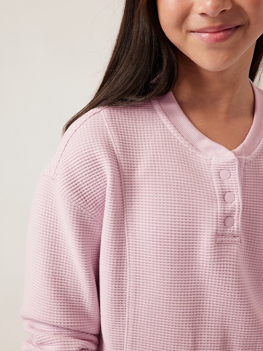 Image number 4 showing, Athleta Girl Settle in Waffle Sweatshirt