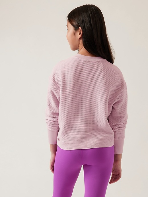 Image number 2 showing, Athleta Girl Settle in Waffle Sweatshirt