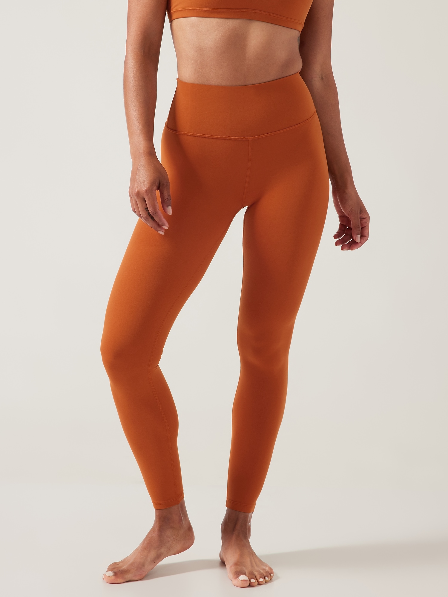 Athleta Size XS Orange & Pink Nylon Blend High Waist Abstract Ankle Leggings  — Labels Resale Boutique
