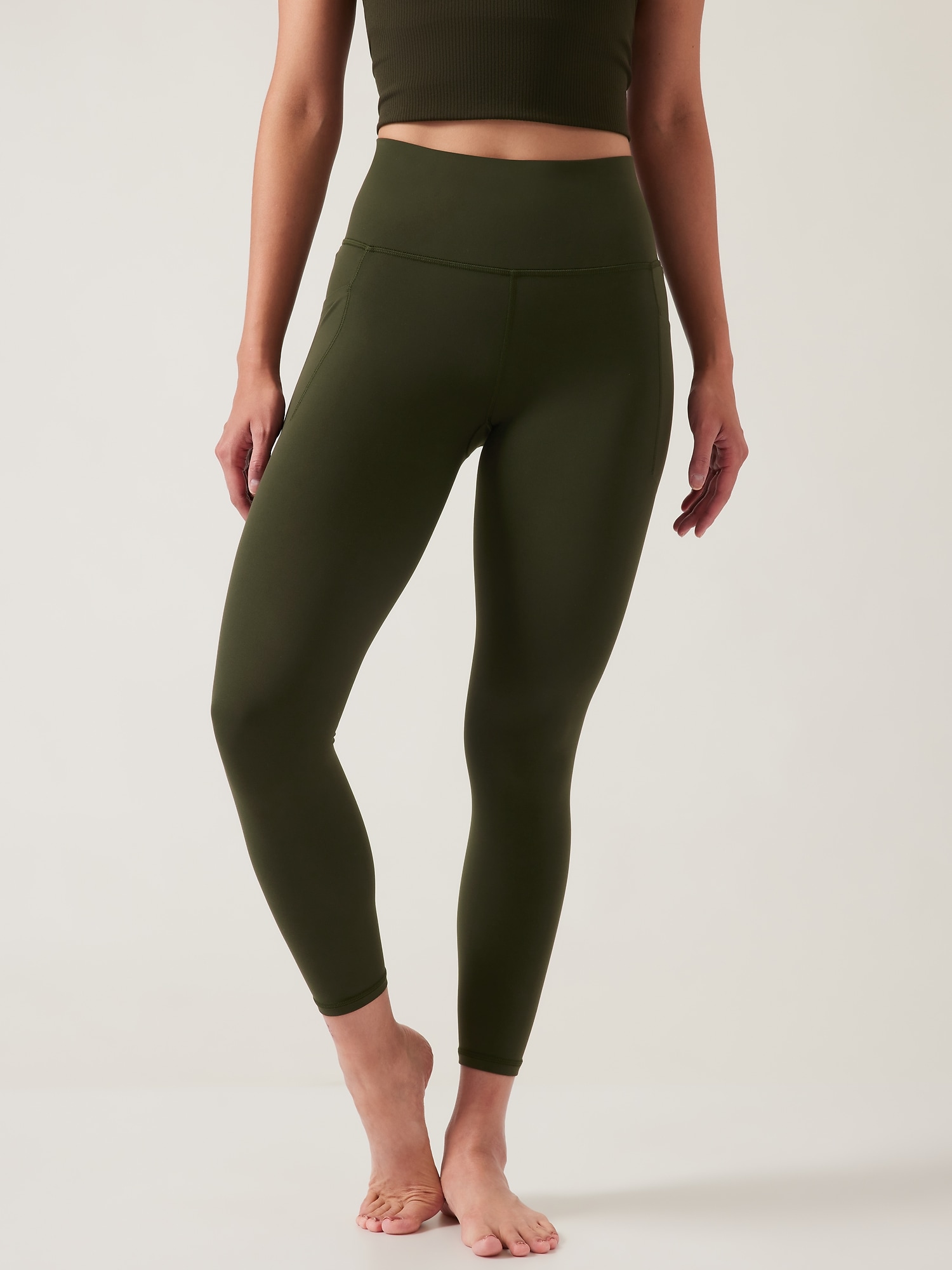 Bottoms High Waisted 7/8 Tight Olive M