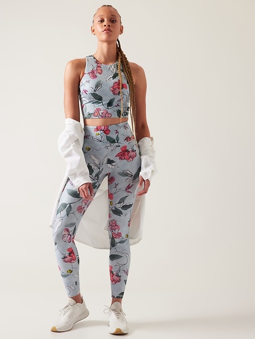 2 of 8 showing, with the color Iris Floral Grey of product Conscious Crop Bra A-C