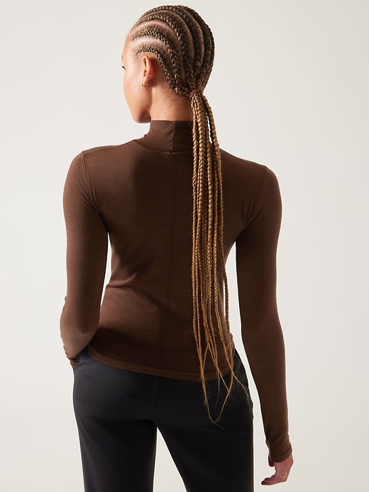 2 of 8 showing, with the color Mahogany of product Ascent Seamless Turtleneck