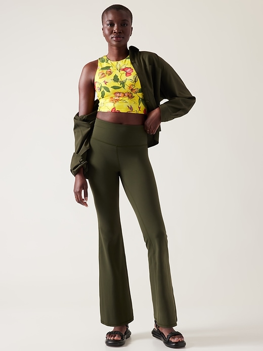 2 of 8 showing, with the color Iris Floral Yellow of product Conscious Crop Bra A-C