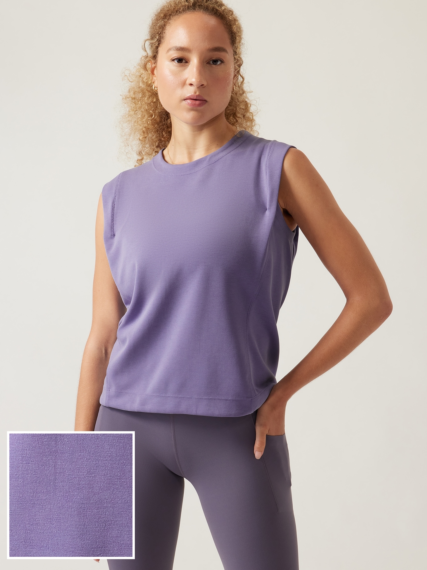 Athleta Seasoft Tank Sweatshirt purple. 1