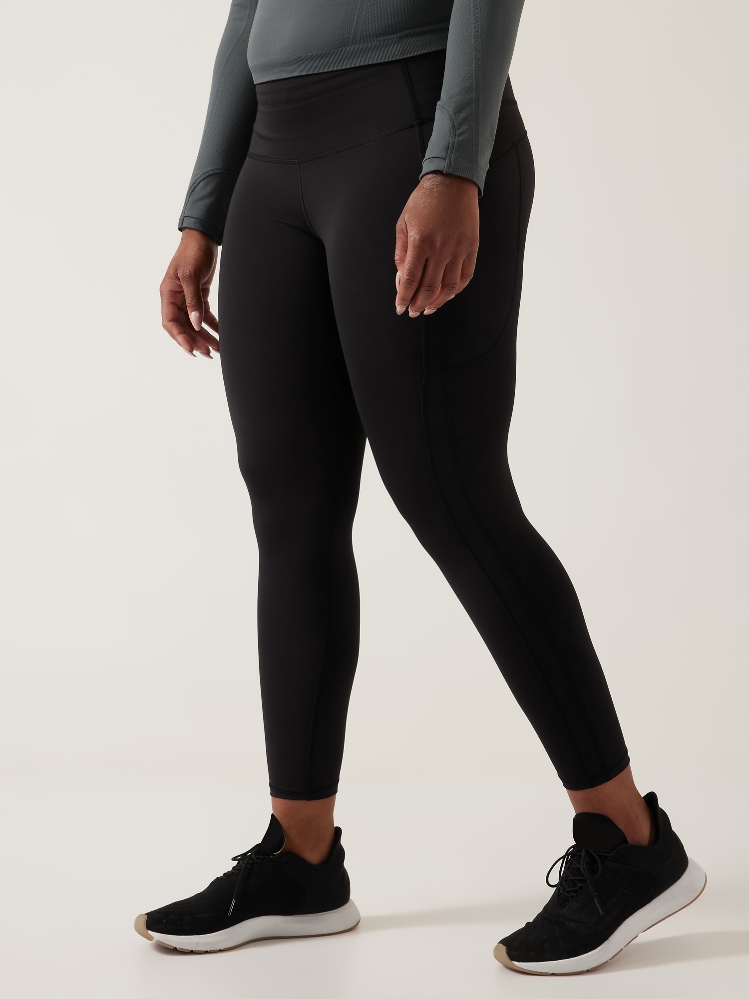 Athleta, Pants & Jumpsuits, Athleta Salutation 78 Tight Highrise Mesh  Cutout Leggings Womens Black Xs