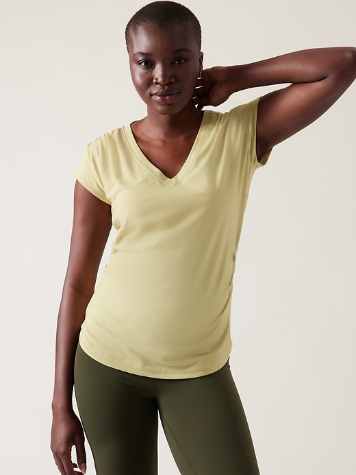 1 of 8 showing, with the color Pardina Beige of product Outbound V Neck Tee
