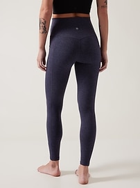 Athleta Size M Midnight Navy Polyester Pull on Straight Heathered Leggings  — Labels Resale Boutique