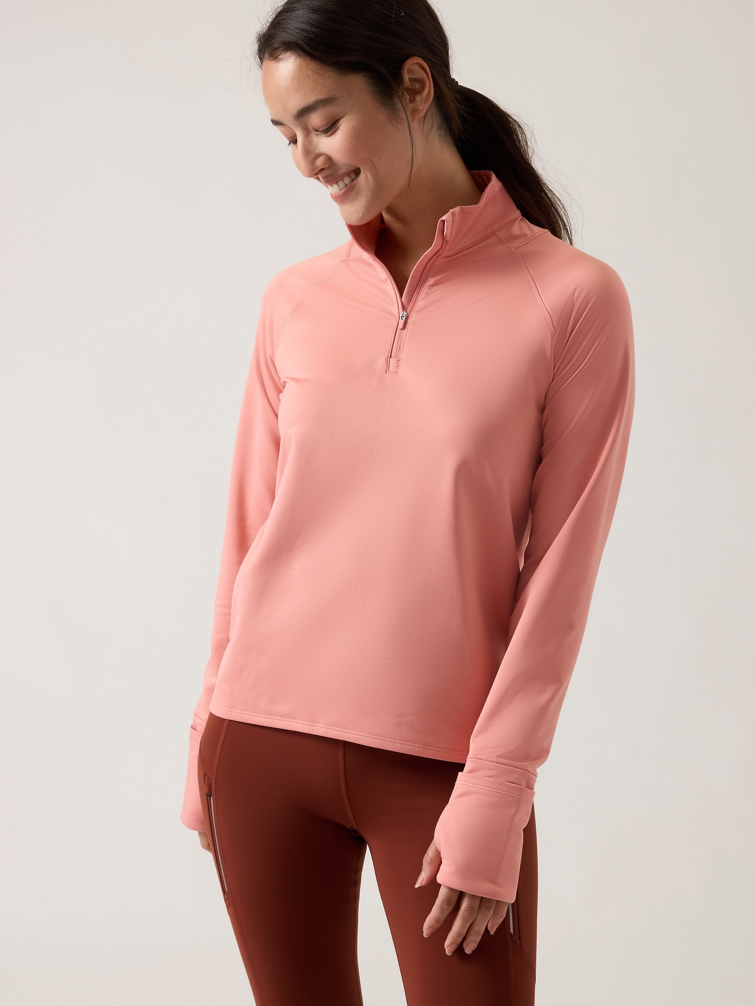 Athleta Whistler Half Zip pink. 1