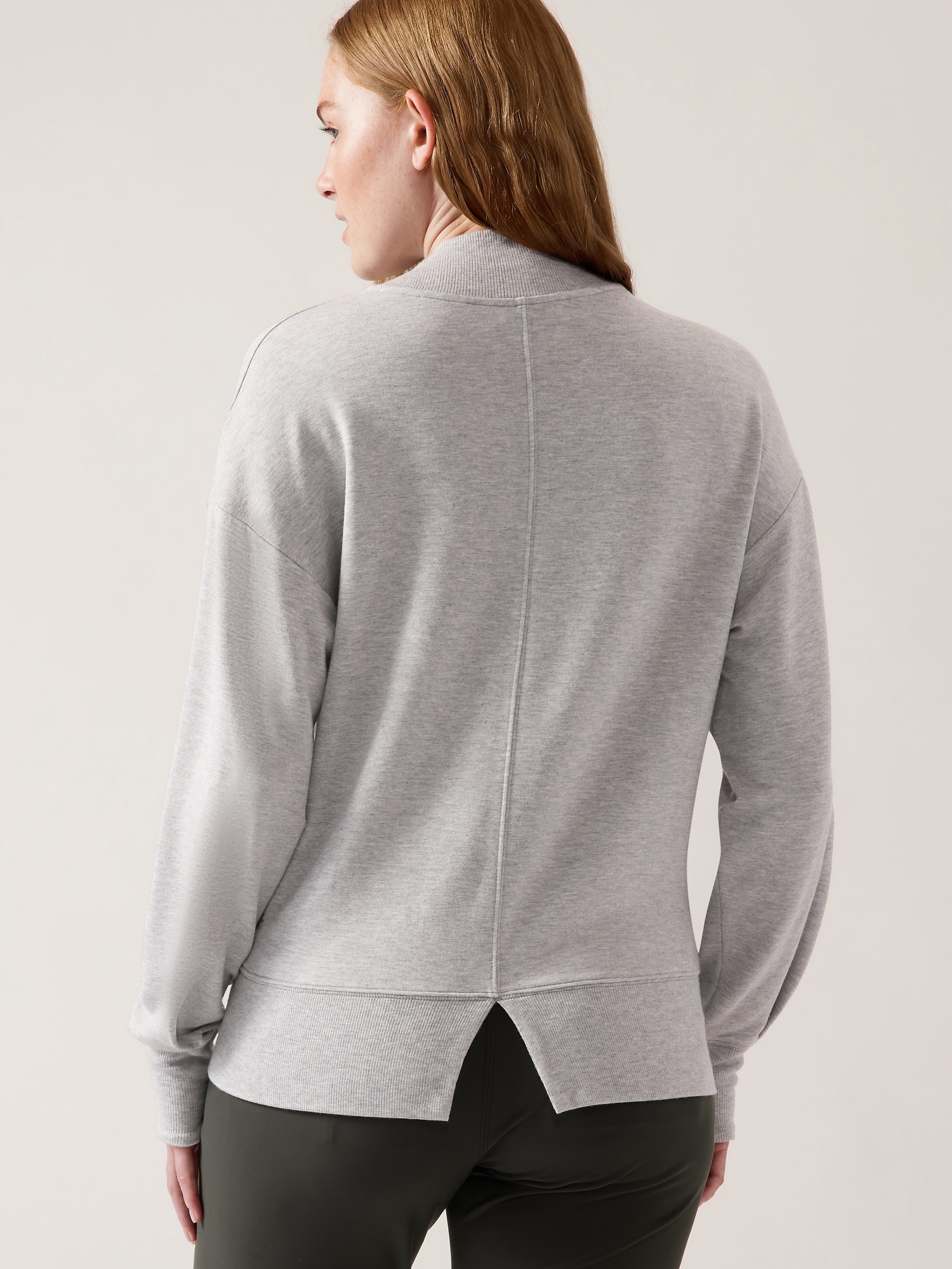 Athleta Sweater Gray Crew Neck Size S RN #54023