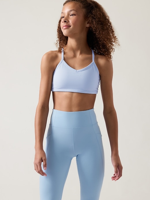 2 of 8 showing, with the color Sea Fog Blue of product Athleta Girl All Day Bra
