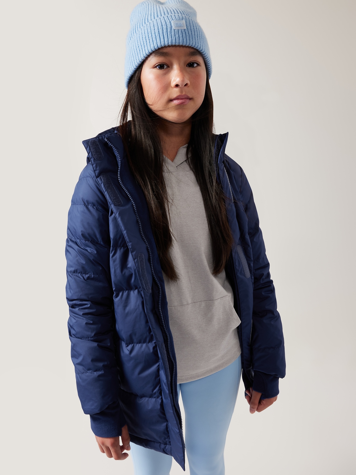 Athleta Girl Snow Day Down Jacket blue. 1