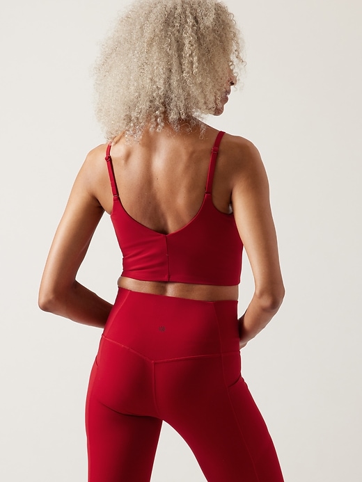 1 of 8 showing, with the color Candy Red of product Elation V-Neck Longline Sports Bra A-C