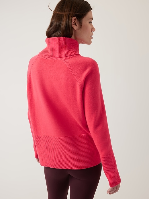 2 of 8 showing, with the color Amaryllis Pink of product Alpine Turtleneck Sweater
