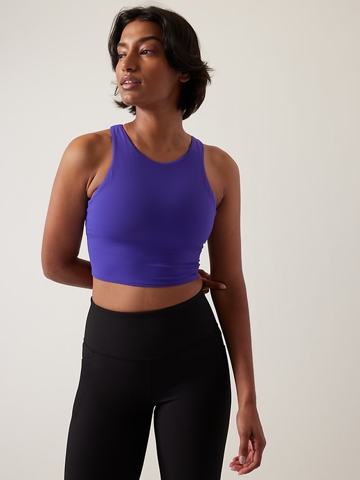 1 of 8 showing, with the color Noble Blue of product Conscious Crop Bra D-DD