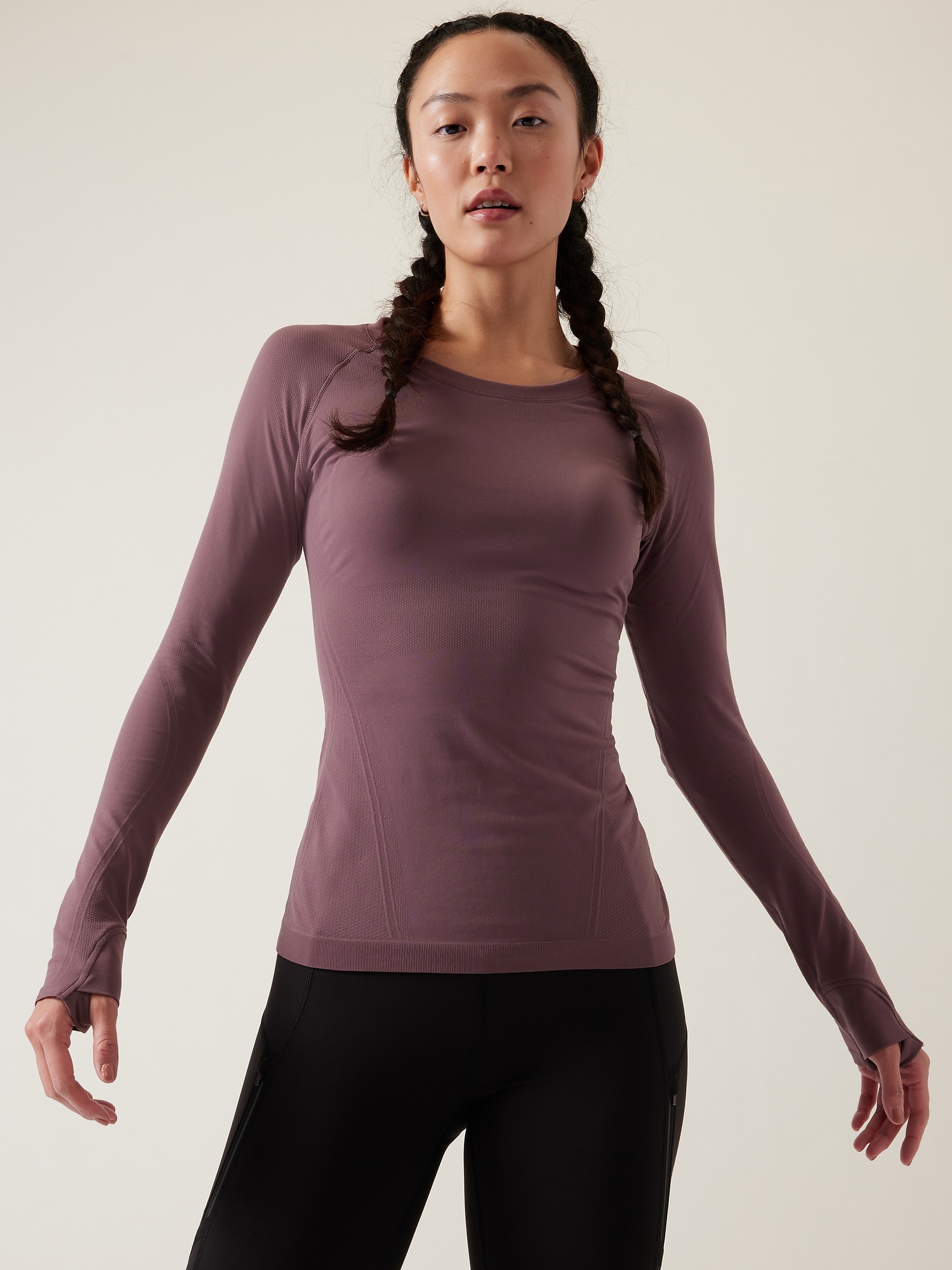 Athleta Momentum Seamless Top pink. 1