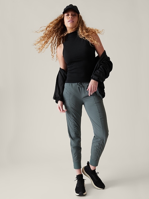 2 of 8 showing, with the color Black of product Renew Seamless Mock Neck Tank