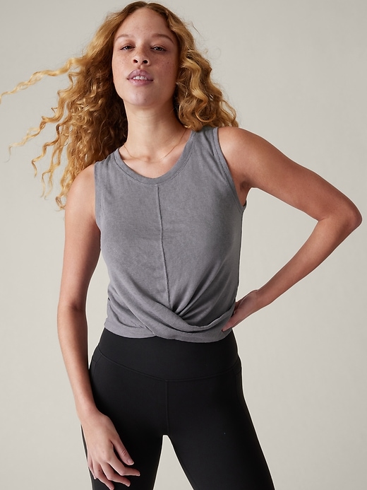 1 of 8 showing, with the color Coastline Blue of product Breezy Twist Tank