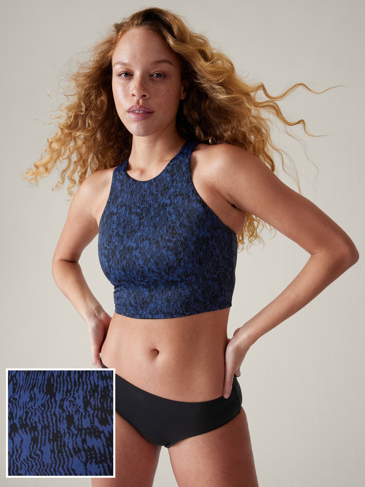 Athleta Conscious Crop Bikini Top D&#45DD blue. 1