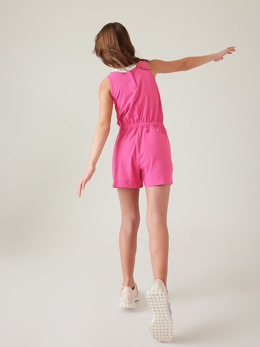 2 of 8 showing, with the color Salvia Pink of product Athleta Girl Play More Romper