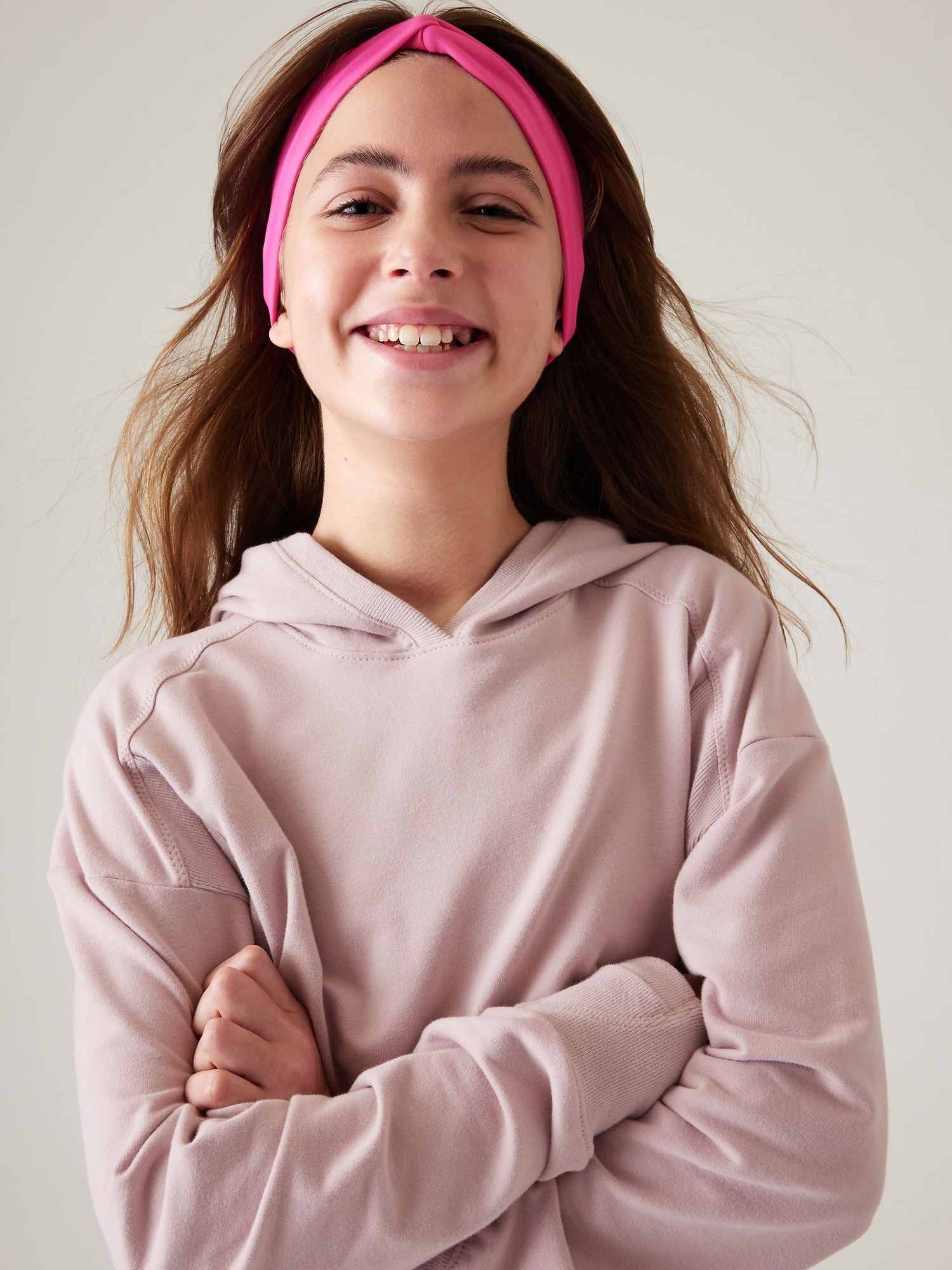 Athleta Girl Ready or Knot Headband pink. 1