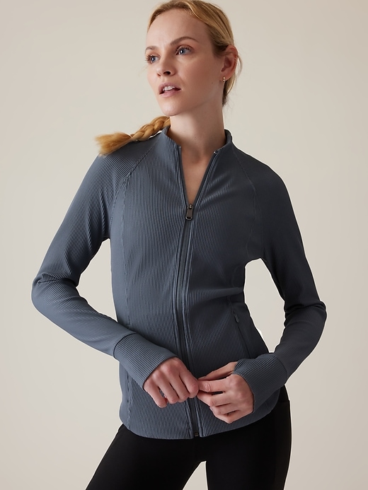 Athleta Salutation Ribbed Jacket. 1