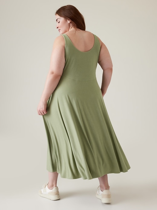 knee length dresses for ladies Aralisse Cotton-Poplin A-Line Midaxi Dress in Pastel Yellow main image 1