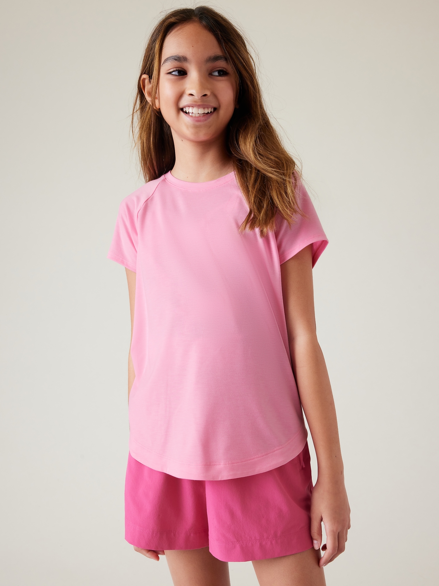 Athleta Comeback Tee pink. 1