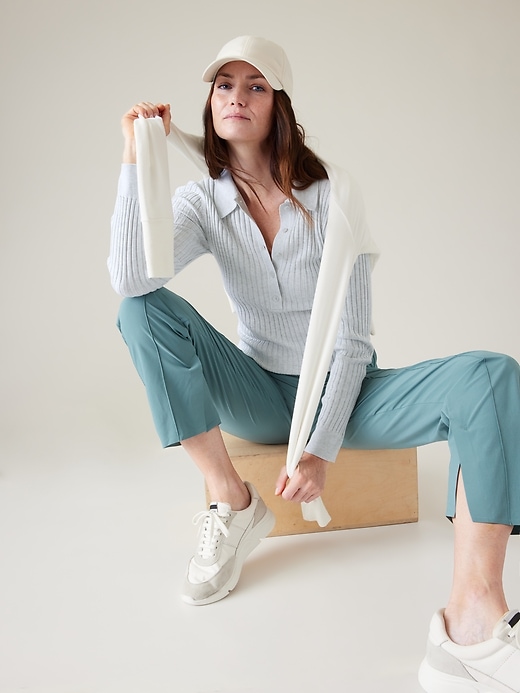 2 of 8 showing, with the color Light Grey Heather of product Sweet Bay Henley Sweater