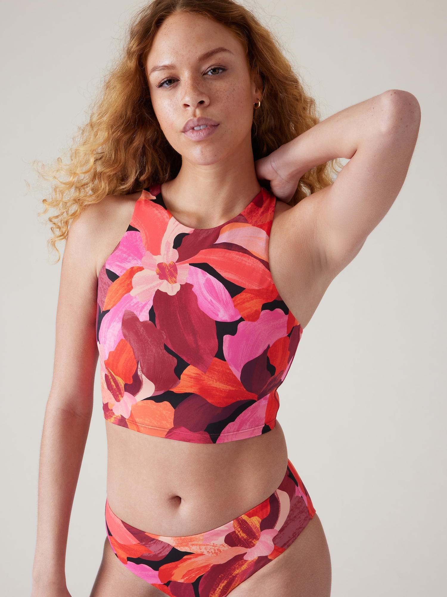 Athleta Conscious Crop Bikini Top D&#45DD pink. 1