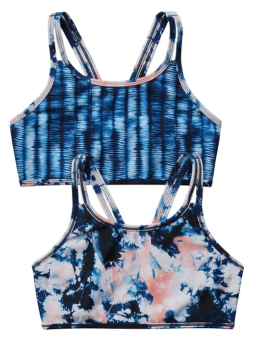 Image number 1 showing, Athleta Girl Reversible Festival Tie Dye Bikini Top