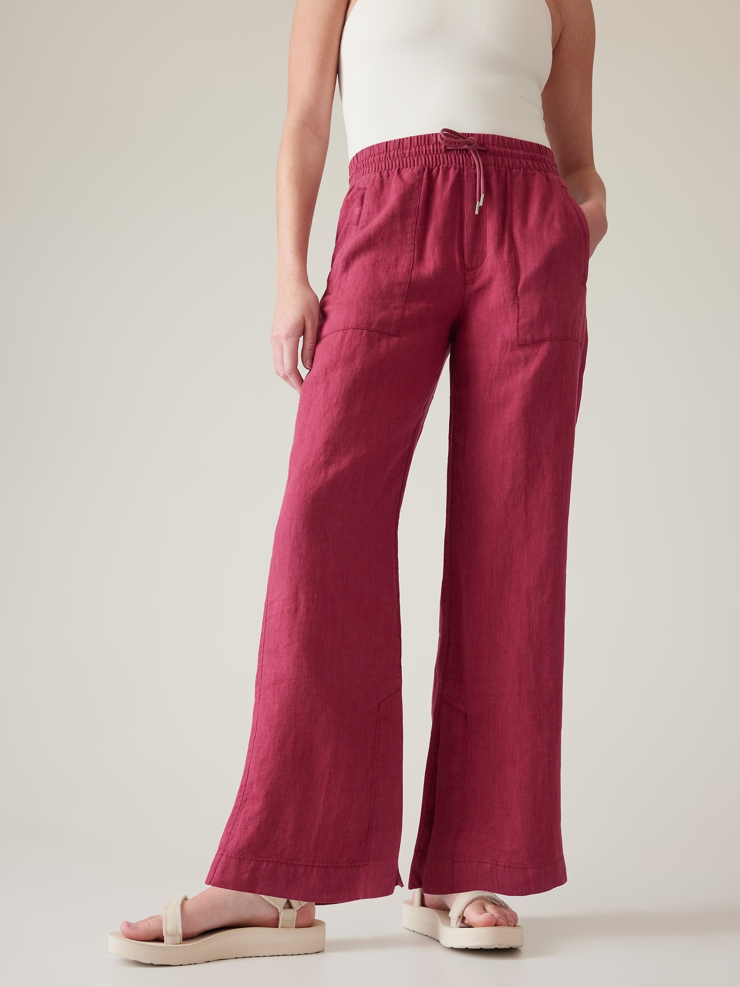 Retreat Linen Wide Leg Pant Athleta