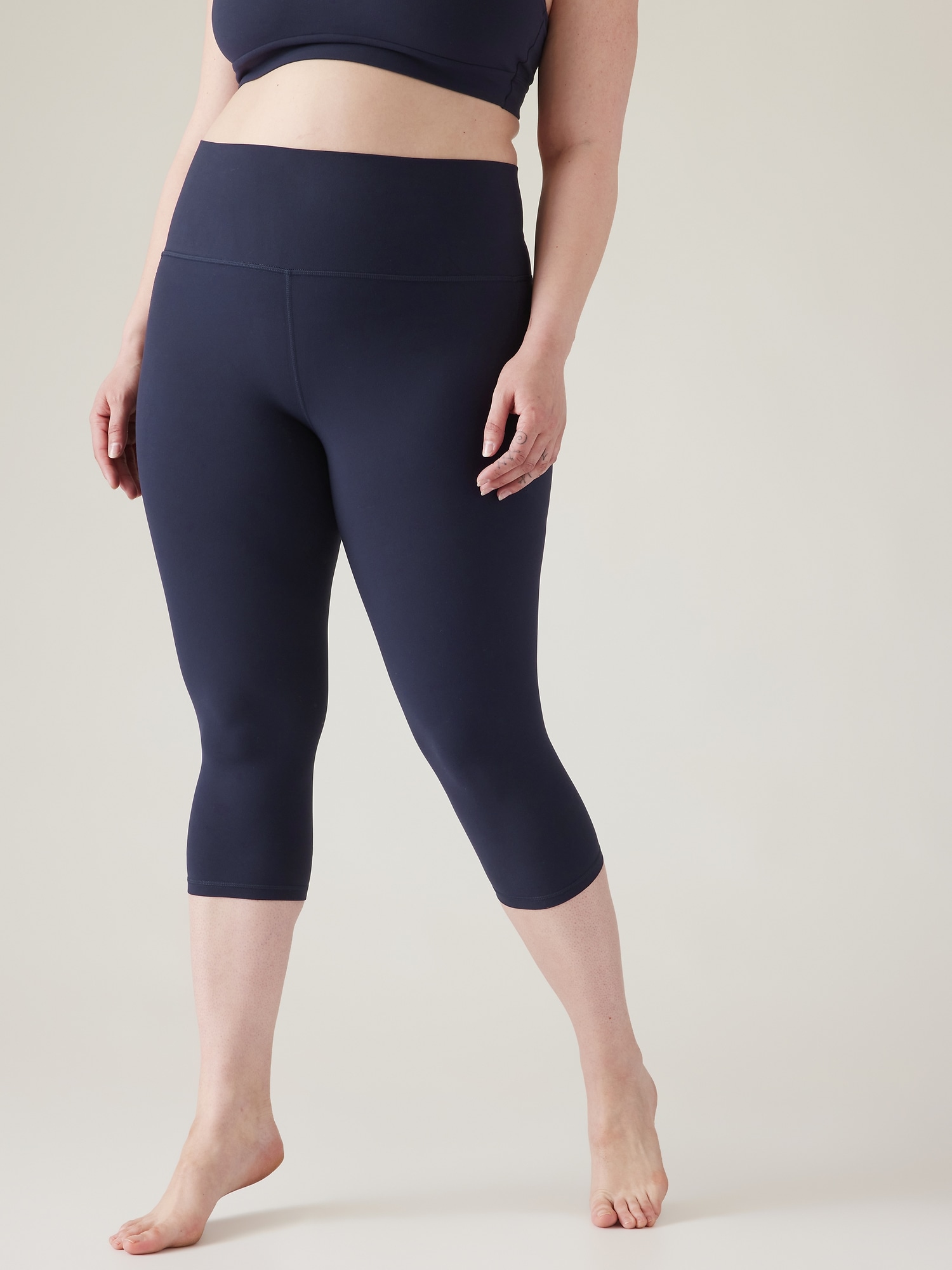 3/4 Womens Cropped Leggings Crossover Capri Yoga Pants Pockets Elastic  Trousers | eBay